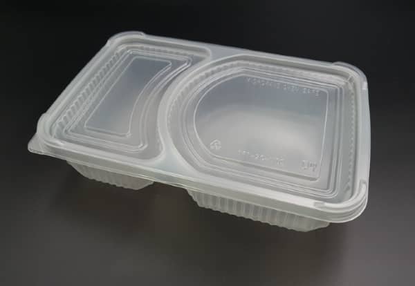 TFT-2C Clear Bento Tray 2-Compartment (50PCS*8ROLL)